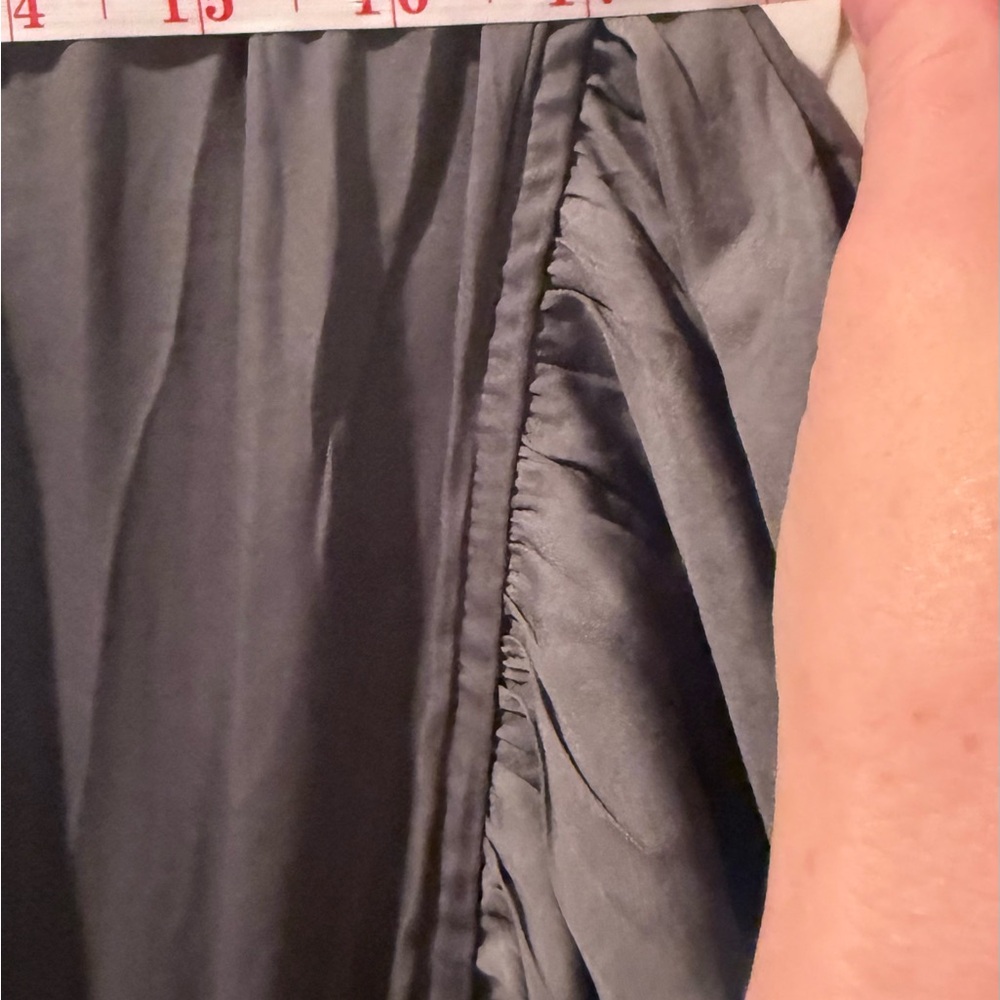 Chic Gray Ruffle Midi Dress - Picture 6 of 6